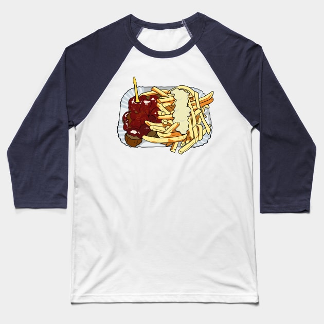 Currywurst mit Pommes Baseball T-Shirt by smithandco